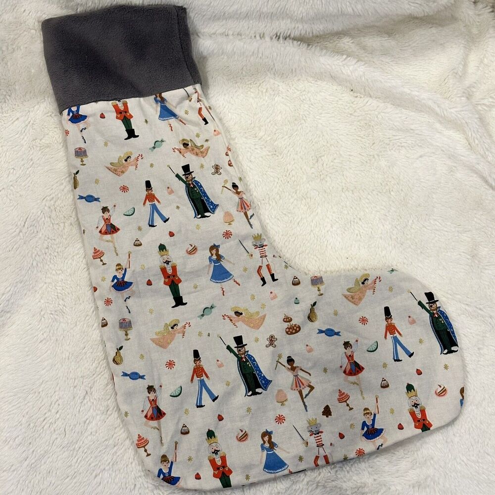 Homemade Christmas Stocking Rifle Paper Company Nutcracker Fabric 20” Holiday
